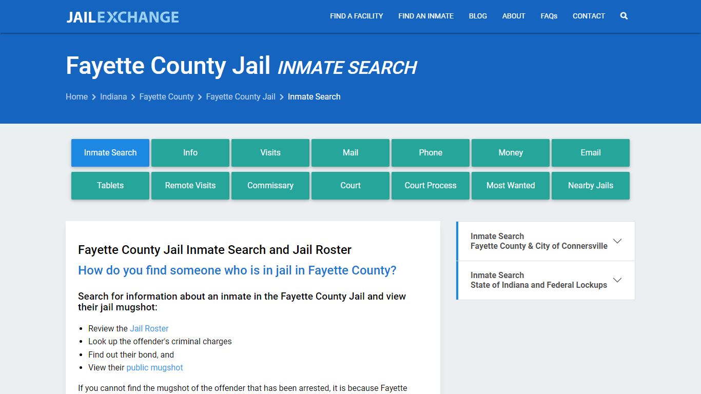 Inmate Search: Roster & Mugshots - Fayette County Jail, IN - Jail Exchange